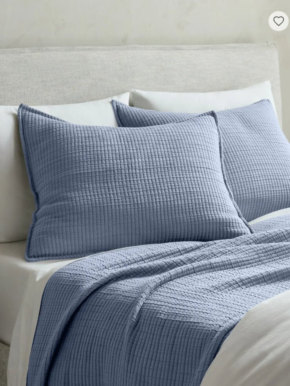 Organic Ribbed Cotton Shams Quince (One Sham) Mineral